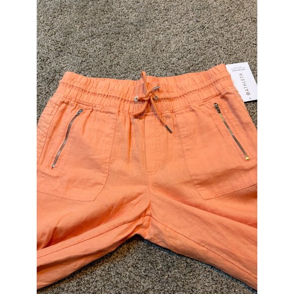 NEW Athleta Cabo 100% Linen Joggers High-Rise Pull-On Cactus Peach Pant 12 Tall - Picture 6 of 12